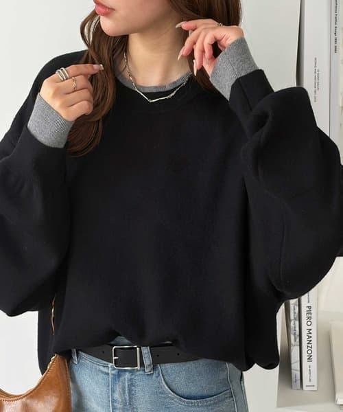 GeeRA Layered Colour-Block Oversized Knit