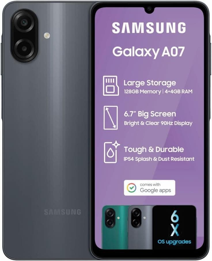 SAMSUNG GALAXY A07 4GB RAM+128GB ROM DS Black