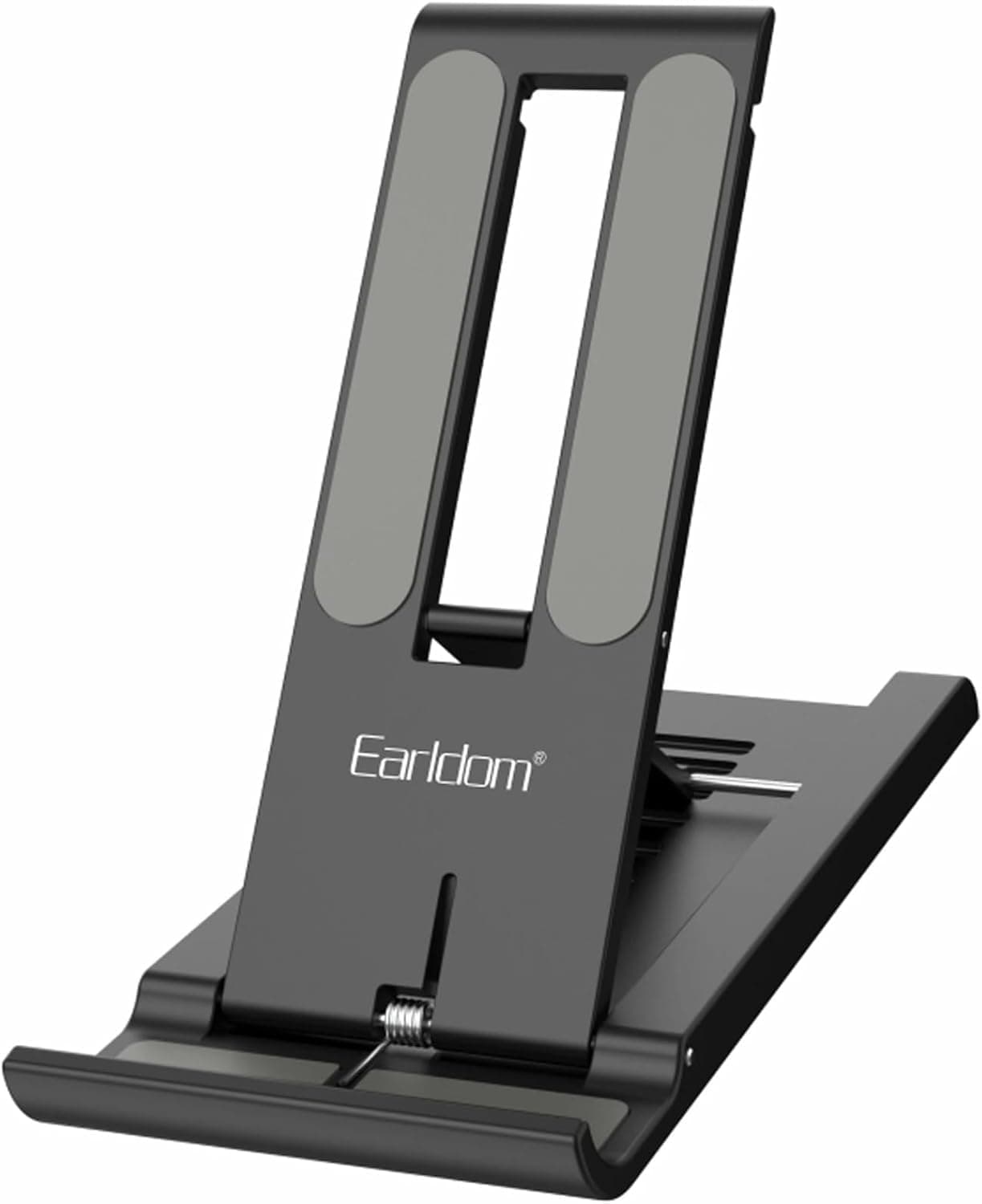 Earldom EH161 Adjustable Smartphone Stand - Foldable, Portable Phone Holder، Polypropylene، Multi-Angle View, 10inch/Black/1 Pack