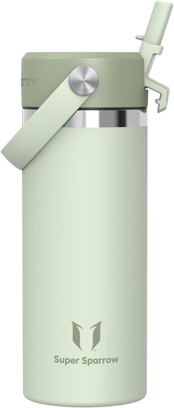 Super Sparrow SwivelSip Insulated Water Bottle - 500 ml/750 ml/1.2 L - SwivelSip Stainless Steel Bottle - BPA-Free Thermal