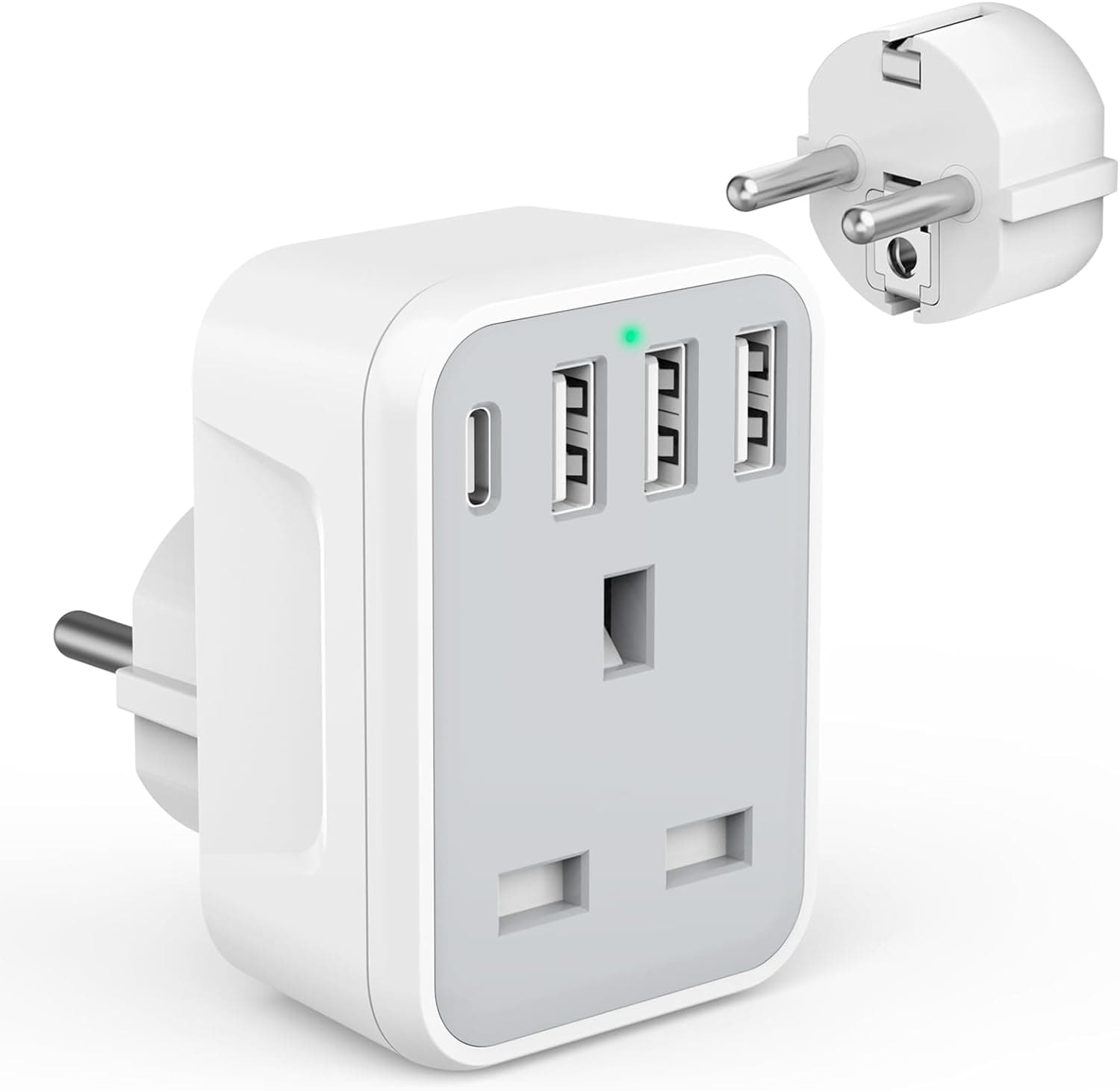 UK to EU Travel Adapter 4 USB Ports 29% Off