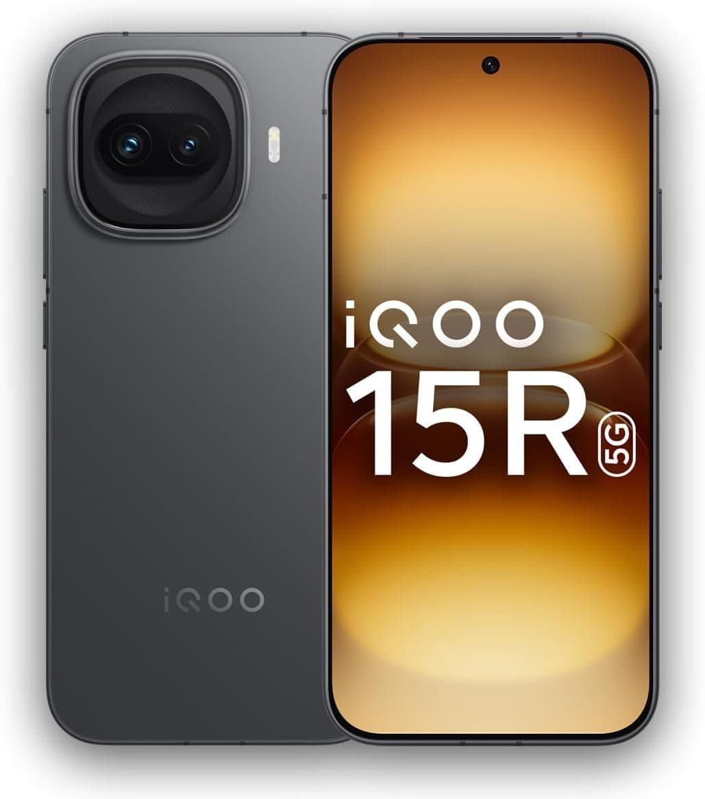 iQOO 15R Dark Knight 8GB RAM 256GB Storage Snapdragon 8 Gen 5 India s Slimmest Smartphone in 7600mAh Batt
