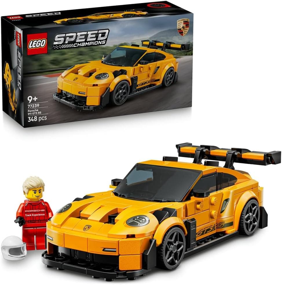 LEGO Speed Champions Porsche 911 GT3 RS Super Car Toy - Car Model Kit with a Driver Minifigure - Bir
