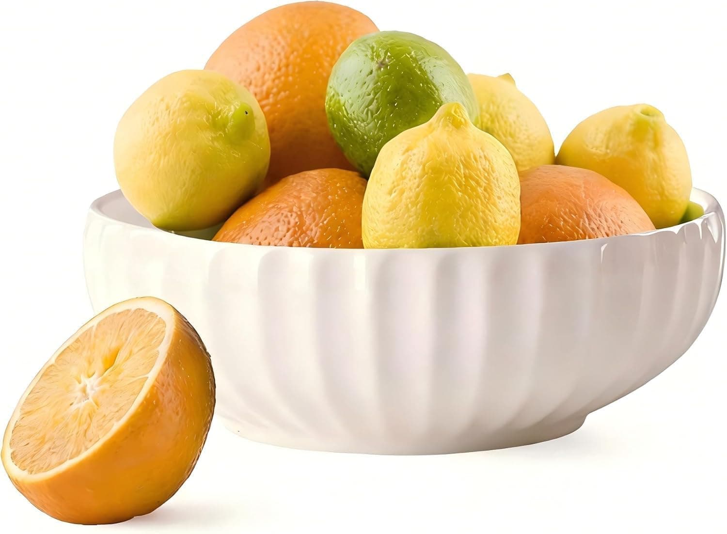 10inch White Fruit Bowl for Kitchen Counter