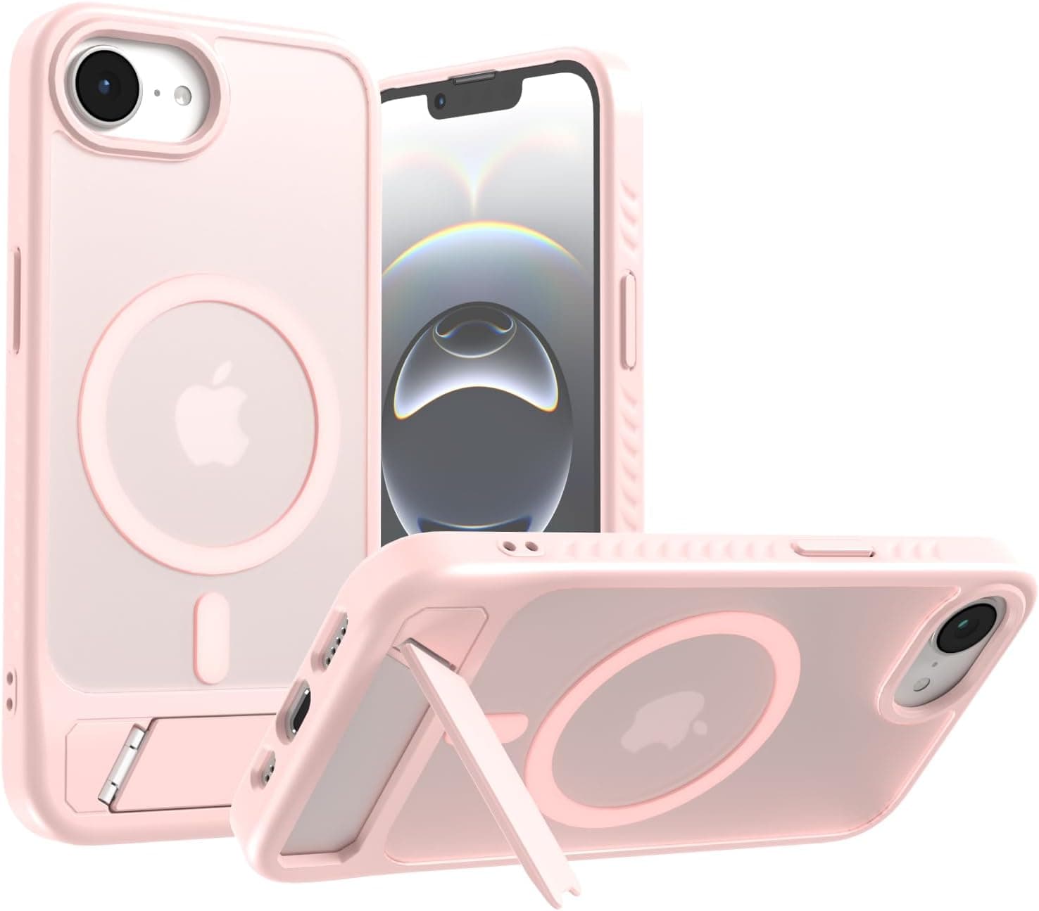 LUNOVATE for iPhone 17e/16e Case with Invisible Stand, N52 Magnets 14FT Shockproof Protective Cover, [20W Fast Charging] Anti