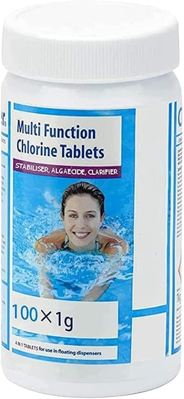 100 Pcs Chlorine Cleaning Tablets For Paddling Pool,Chlorine Tablets for Hot Tubs,Multifunction Chlorine Tablet,Effervescent