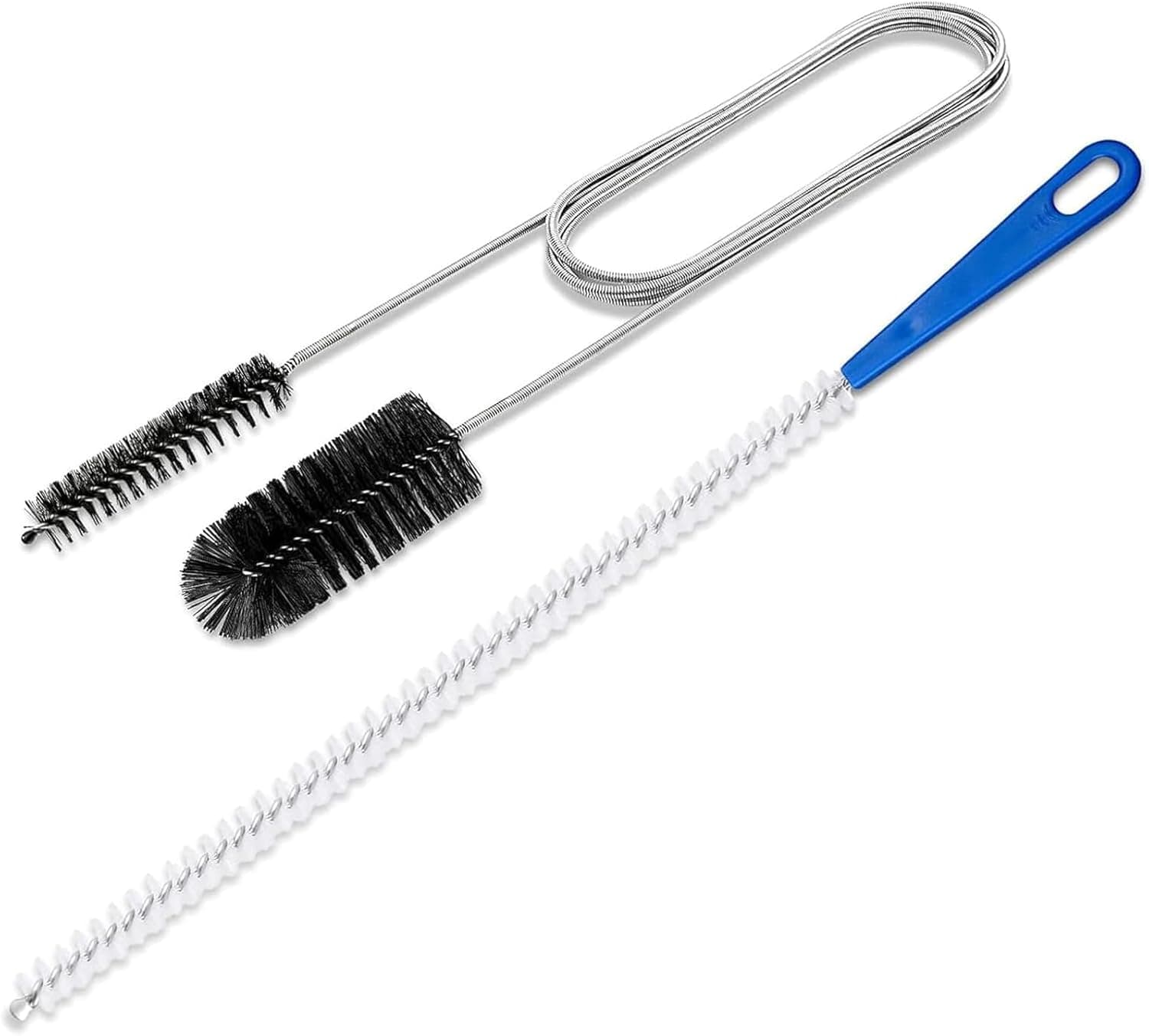 Upps ttning av 2 dr neringsborstar och r rreng ringsspiraler, 155 cm flexibel slangborste och 45 cm 