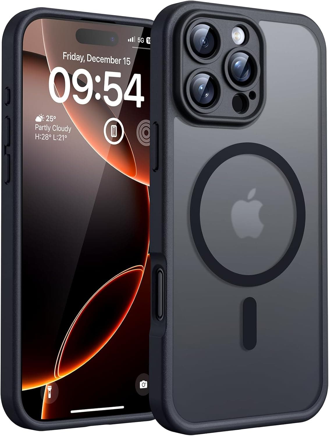 TOCOL iPhone 16 Pro Max Case Cover Magnetic, Matte Black (3-4 PCS)
