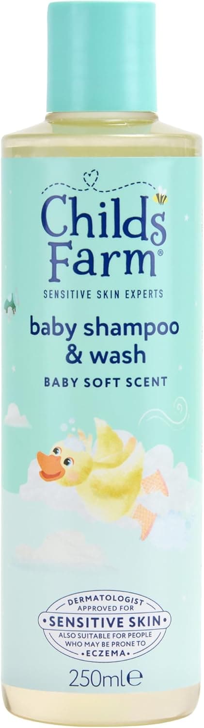 Childs Farm Baby Shampoo & Body Wash, Baby Soft Scent, Tear-free | Gentle for Newborns with Dry Skin