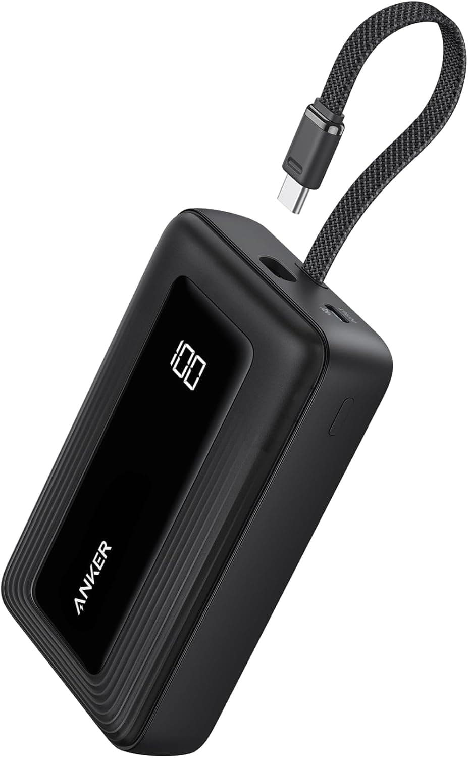 Anker Zolo Power Bank 20000mAh 30W High-Speed Portabel Ladegerät mit integrierter USB-C-Kabel, 1 USB-C, 1 USB-A