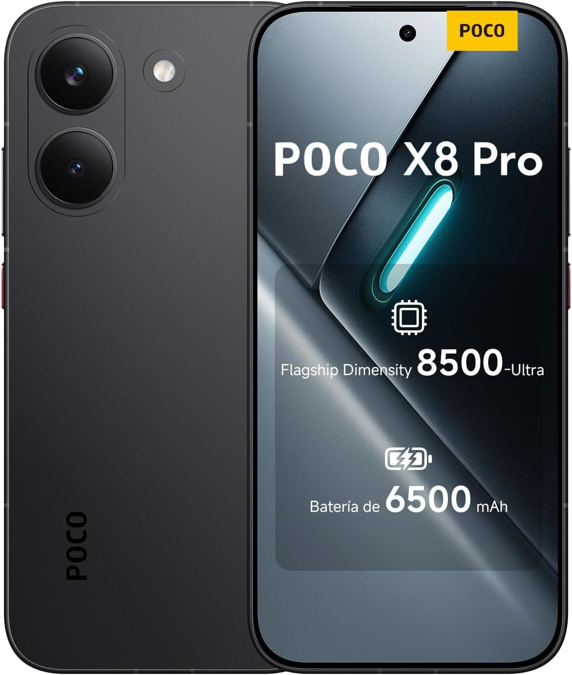 Xiaomi Poco X8 Pro 8+256GB Smartphone, Dimensity 8500-Ultra, Batería de 6500mAh, Sensor Sony IMX882 de 50MP con OIS, Garantía Extrema de 1 Año, Sin Cargador, Negro (Versión ES) | 50% de Descuento