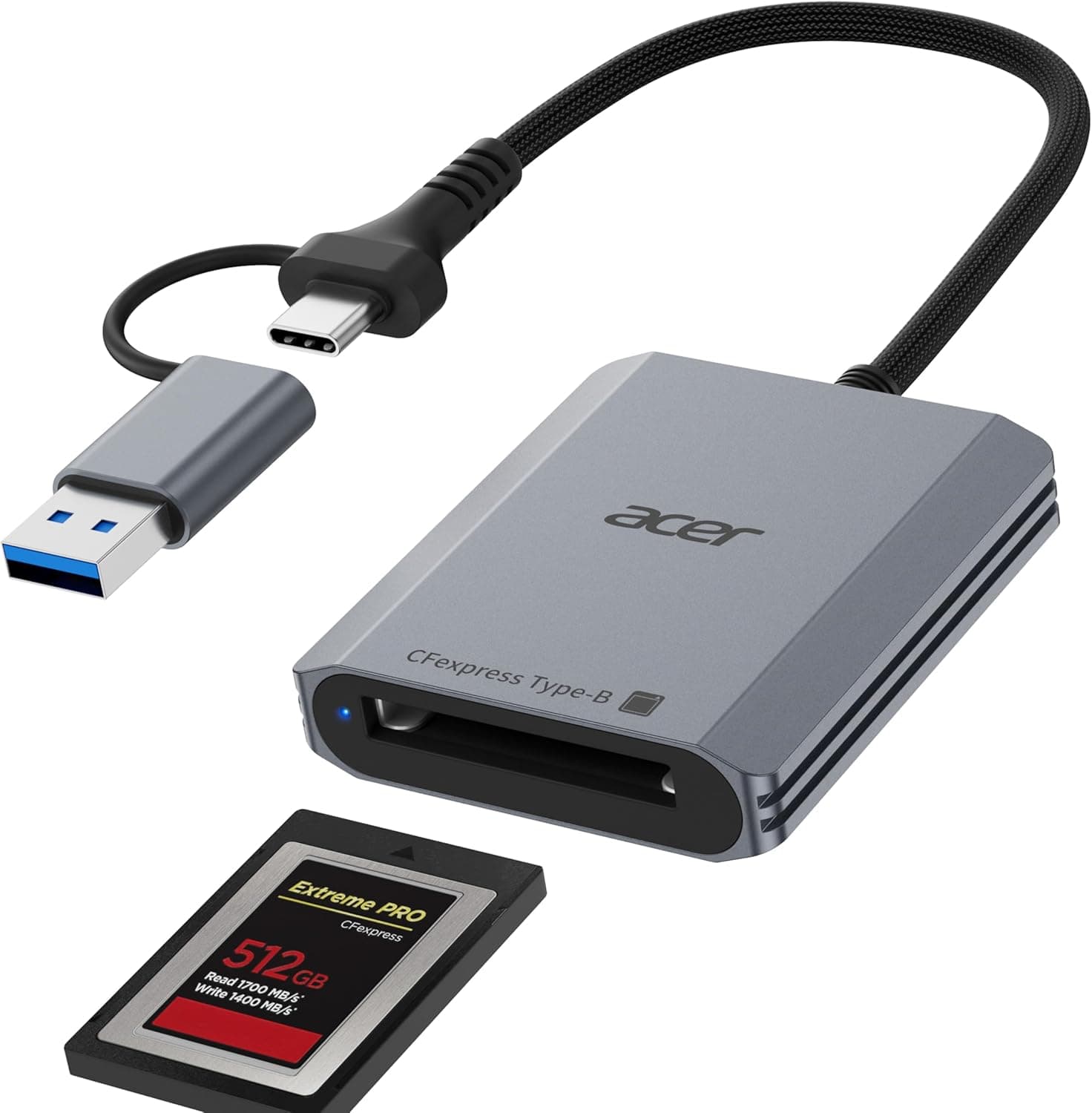 Acer CFexpress Card Reader 10Gbps, USB-C+A - 15% Off