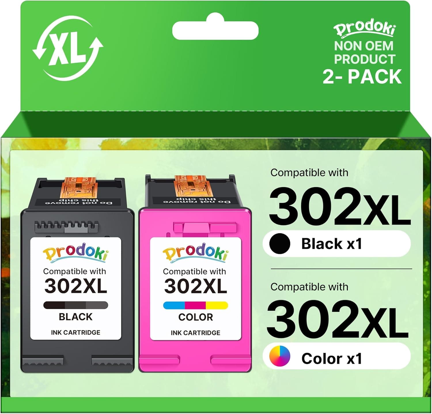 Prodoki 302 XL Remplacement de l'encre noir et couleur pour HP Save 17%