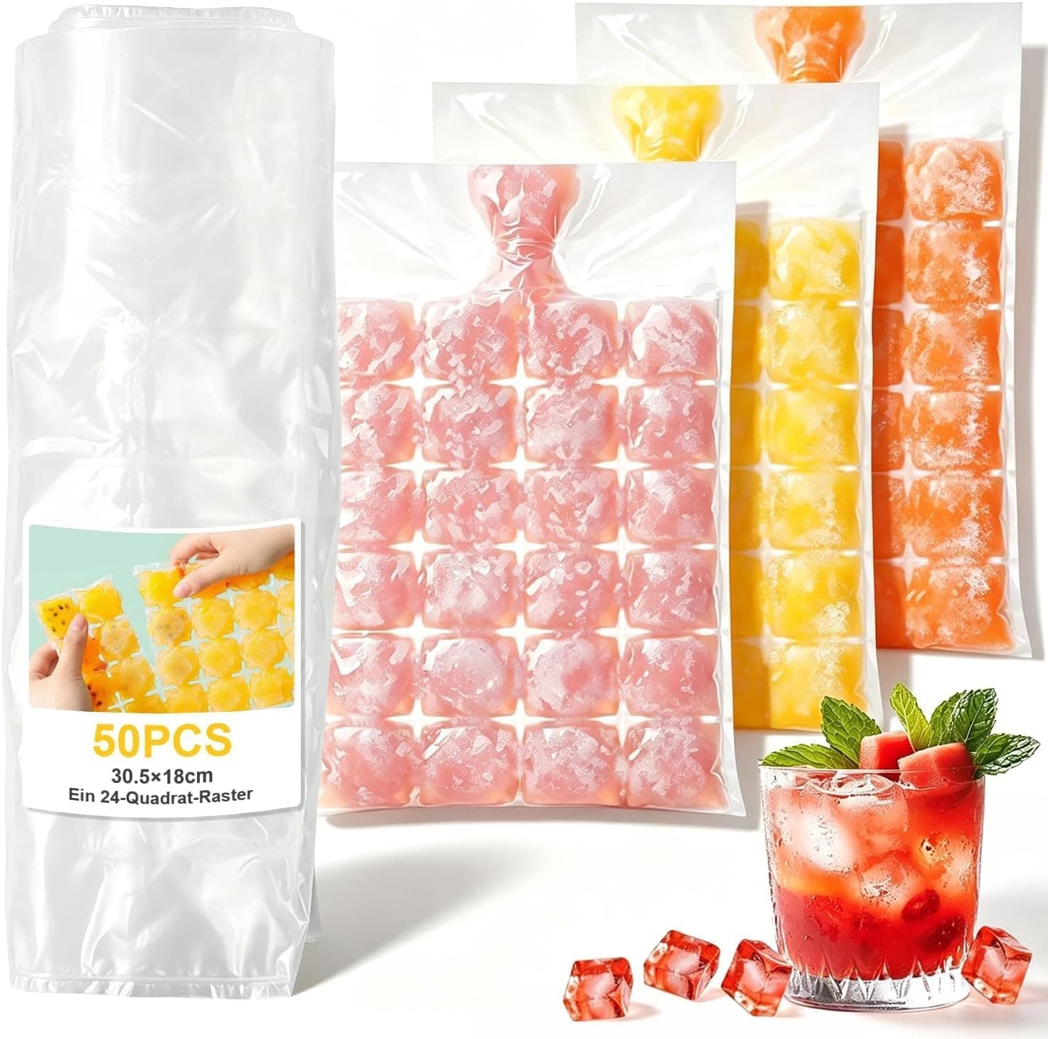 YIYICO Ice Cube Bags 100Stk