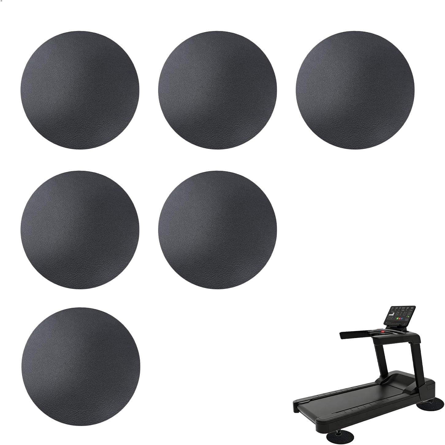 Anti Slip Mats for Fitness Equipment, 6 Pack, Black