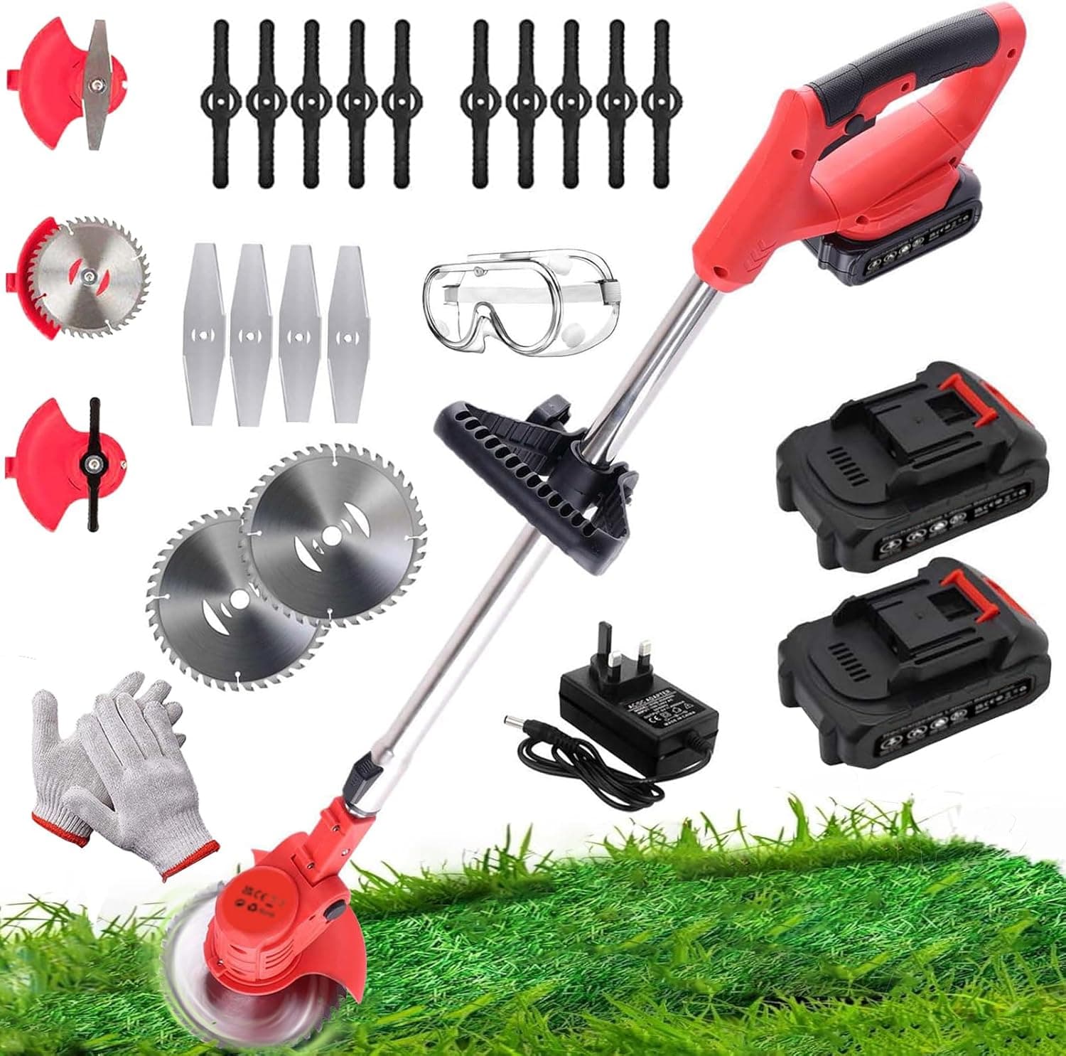 3-in-1 Cordless Strimmer Electric with Battery and Charger, 16 B