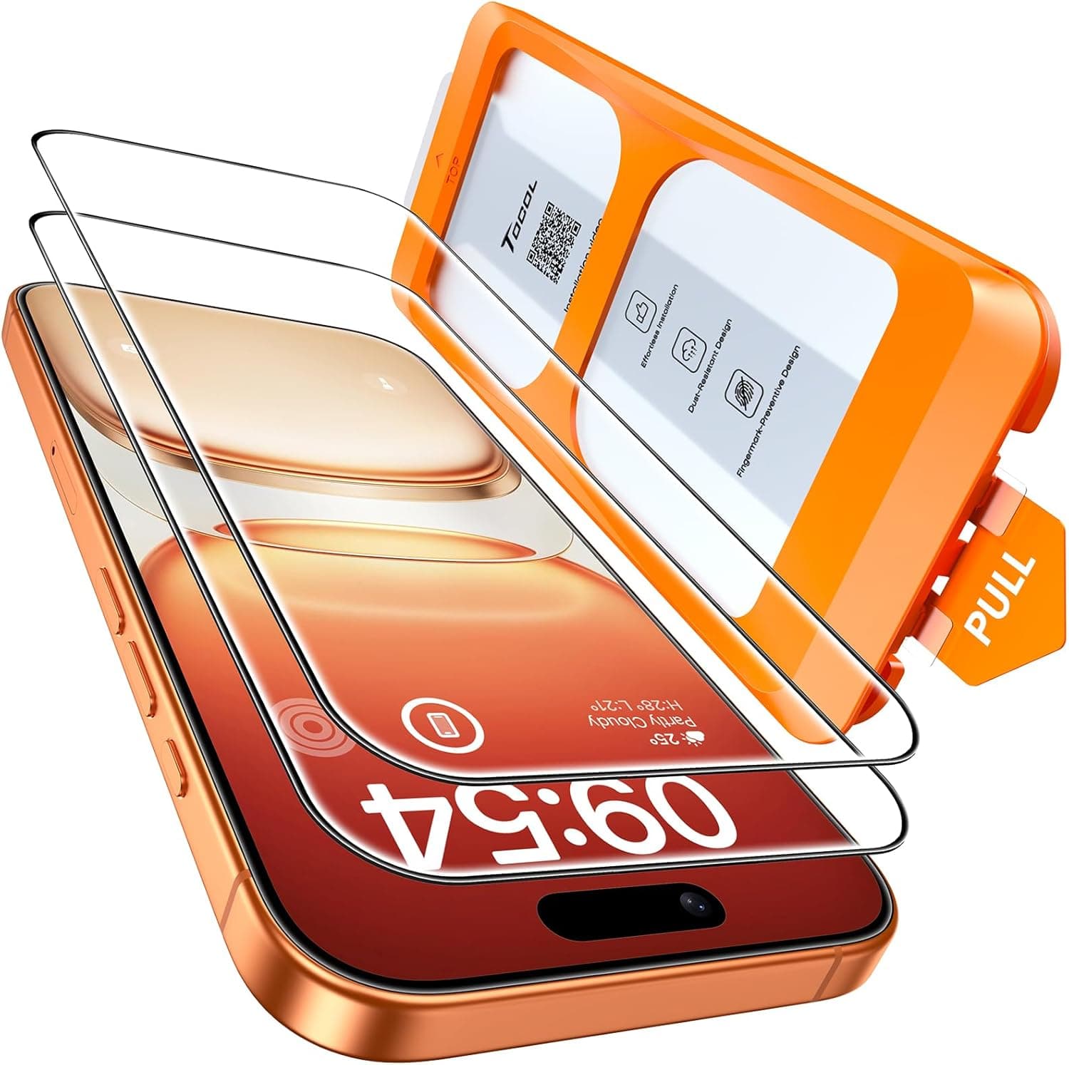 Tocol Tempered Glass for iPhone 17 Pro Max, 9H Hardness, Bubble Free