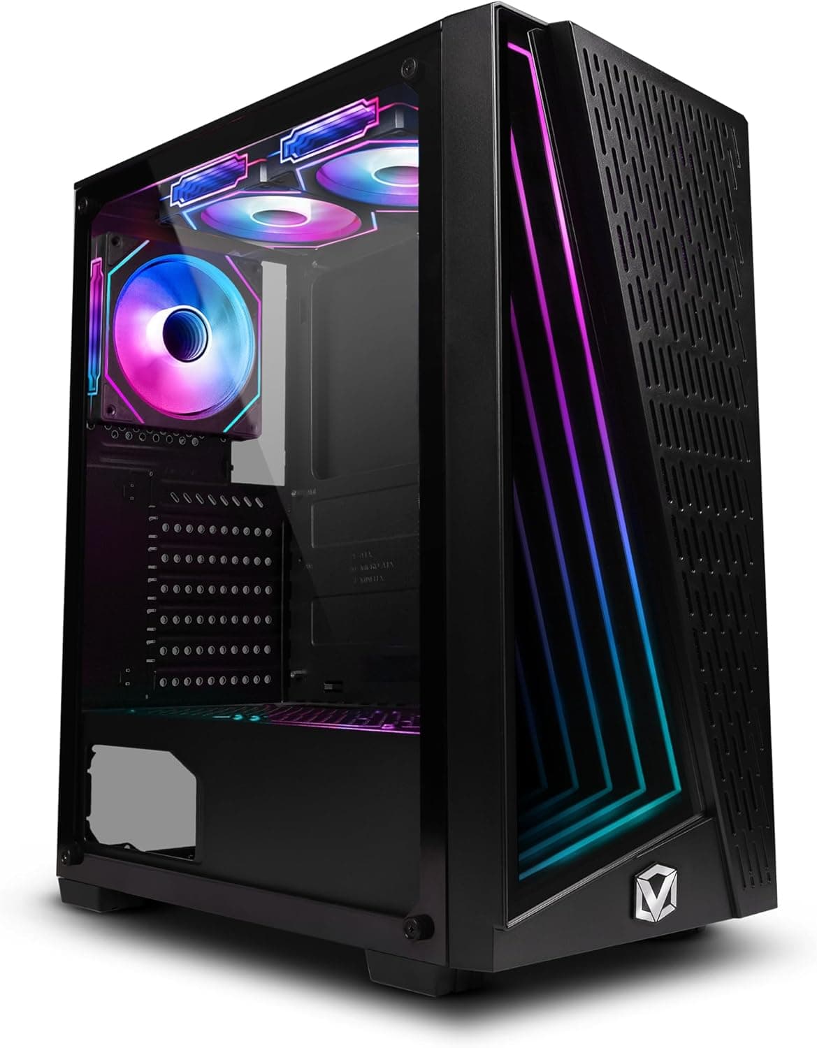 Meilleur prix Vibox VTX-2B Boîtier PC Gaming ATX Noir avec 3 ventilateurs RGB Best Deal