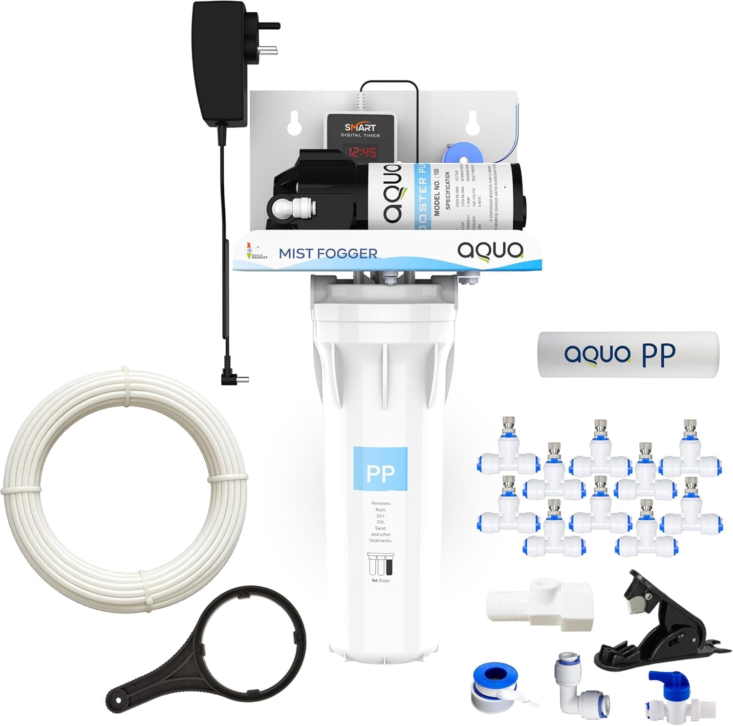 Mist Fogger Kit with High Pressure Pump | Fogging System for Dairy Farm, Poultry, Greenhouse & Outdo