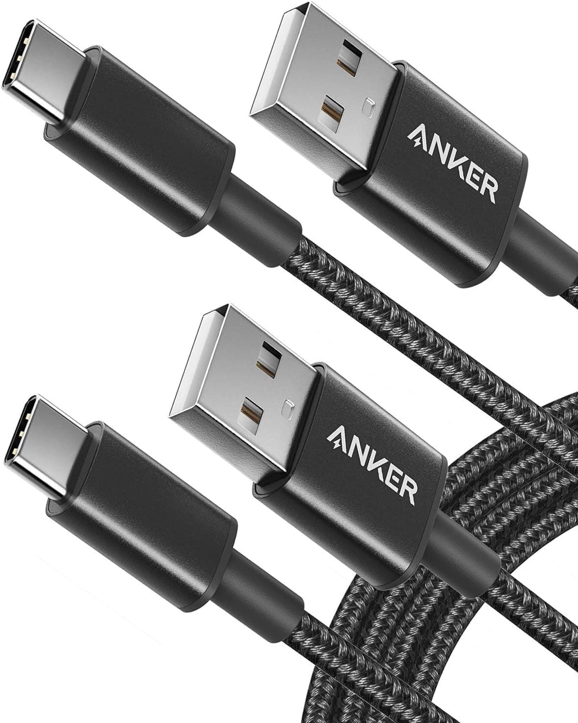 Anker USB-C/USB-A Kabel [Pack of 2] 1,8 m Nylon Typ C Beladungskabel für Samsung Galaxy S10 S9 S8 Plus, Note 9 8, LG G5 G6 V Best Deal
