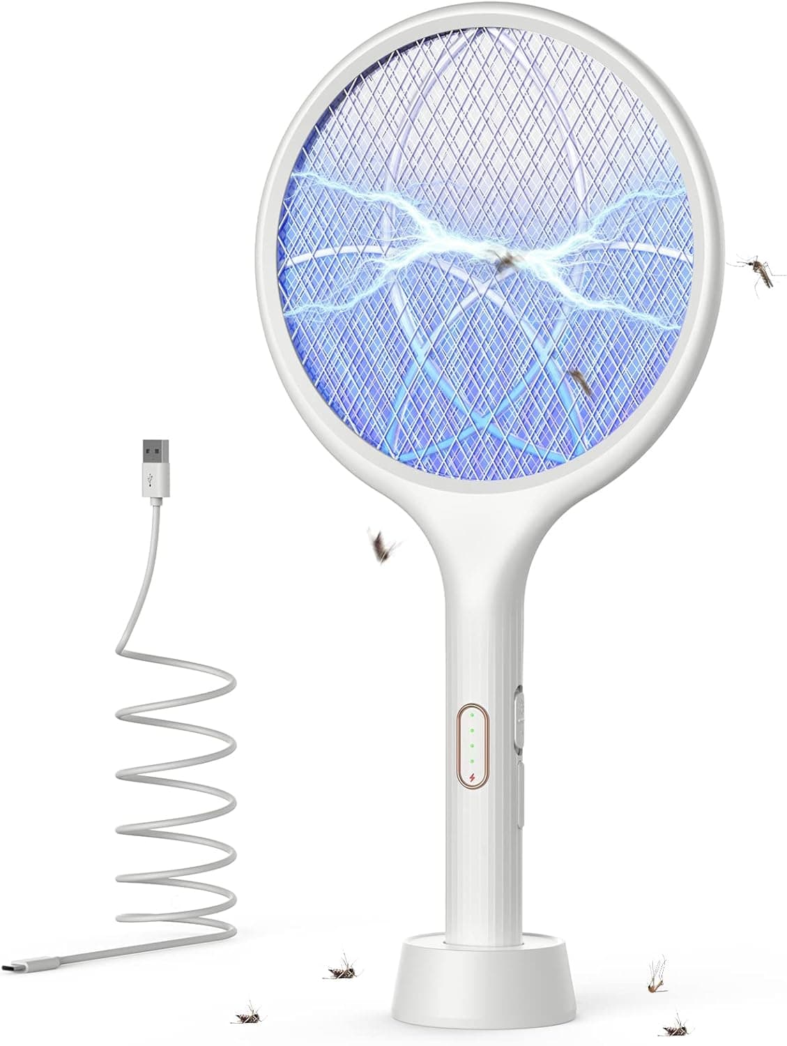 Molla Best Deal YISSVIC Racket Mosca Elettrica USB Ricaricabile 4000 V 1500 mAh LED Protezione Muta 3 Strati