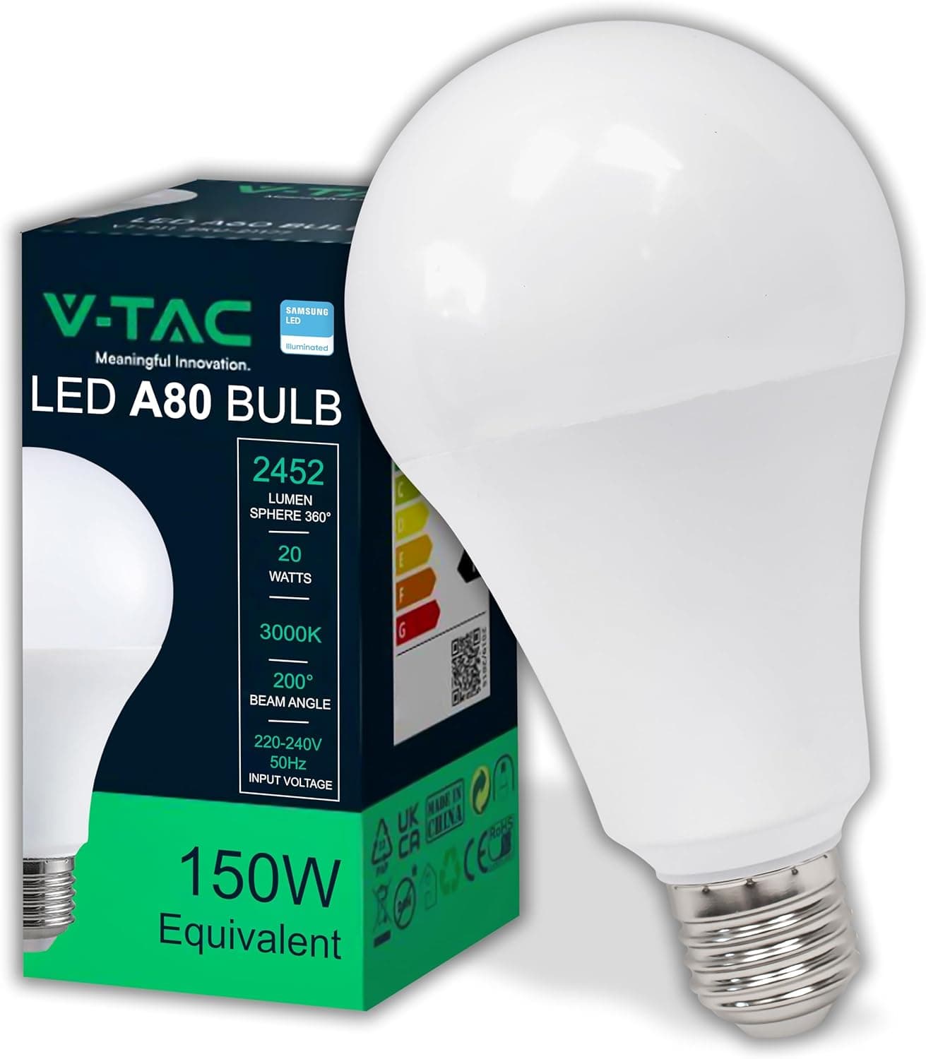 Lampadina LED V-TAC A80 E27 20W 2452 Lumens Migliore Offerta