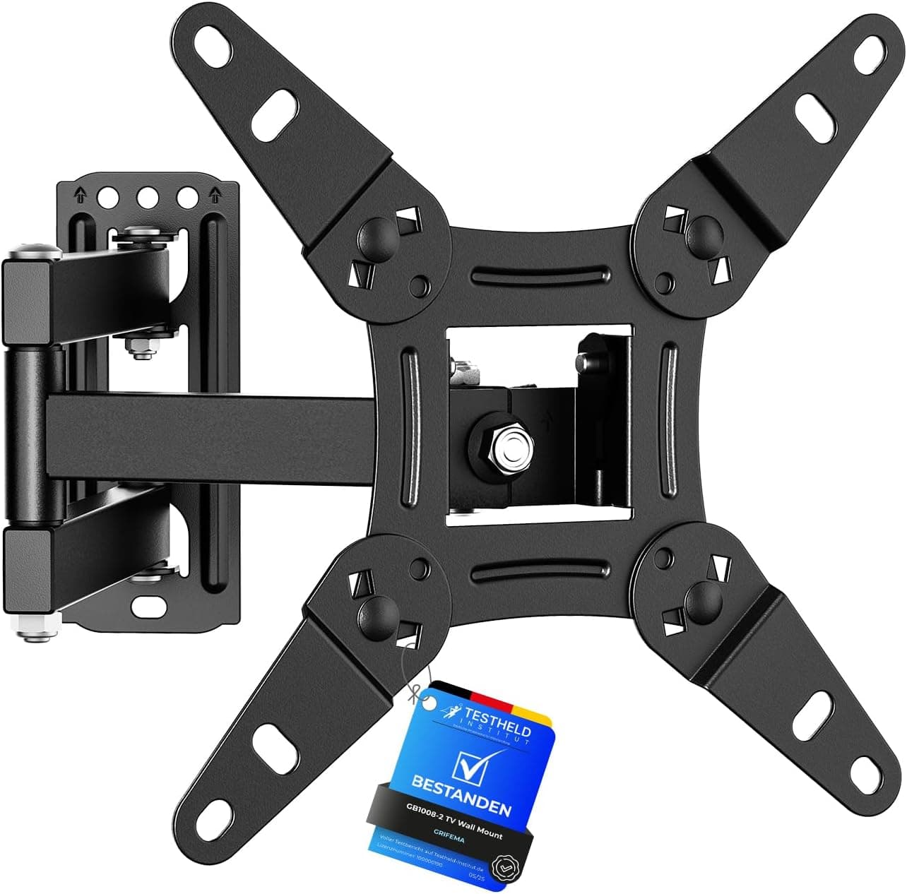 GRIFEMA GB1008-2 TV Wall Bracket for 13-43 inch, Swivel Tilt Extendable TV Wall Mount for Flat & Curved Screen, up to 20KG, M