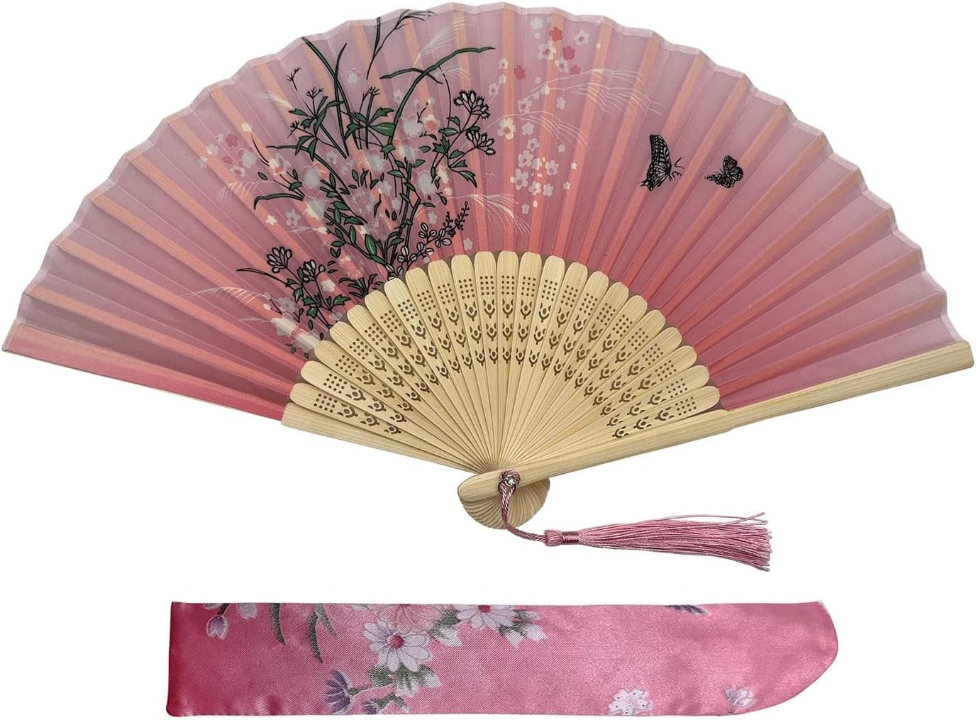 Fan de ventilation en bambou avec tresse pour cadeaux de naissance ou party