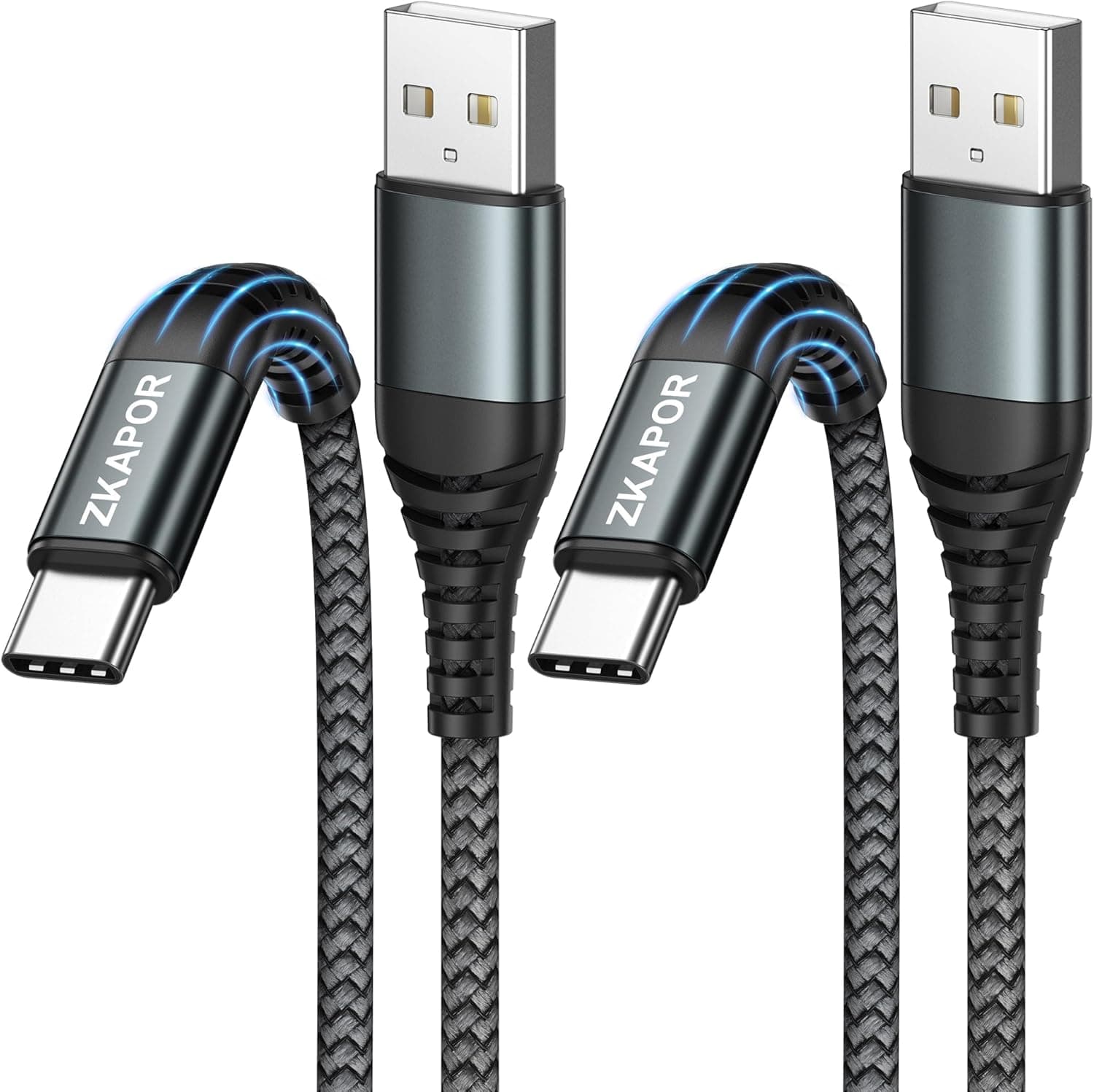 Kabel ZKAPOR USB C Nylonowy 1M 2Pack