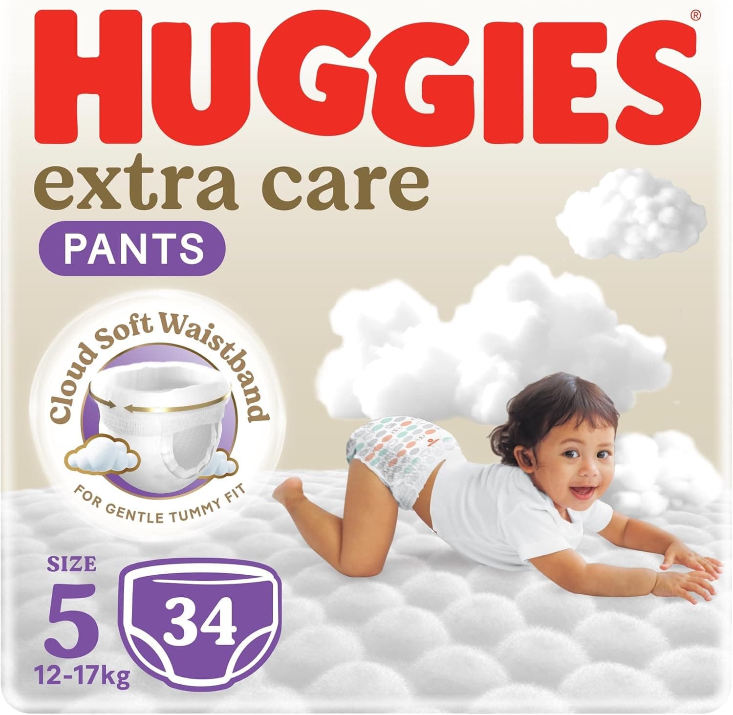 Huggies Extra Care Diapers for Girls, Size 5, 12-17 kg, 34