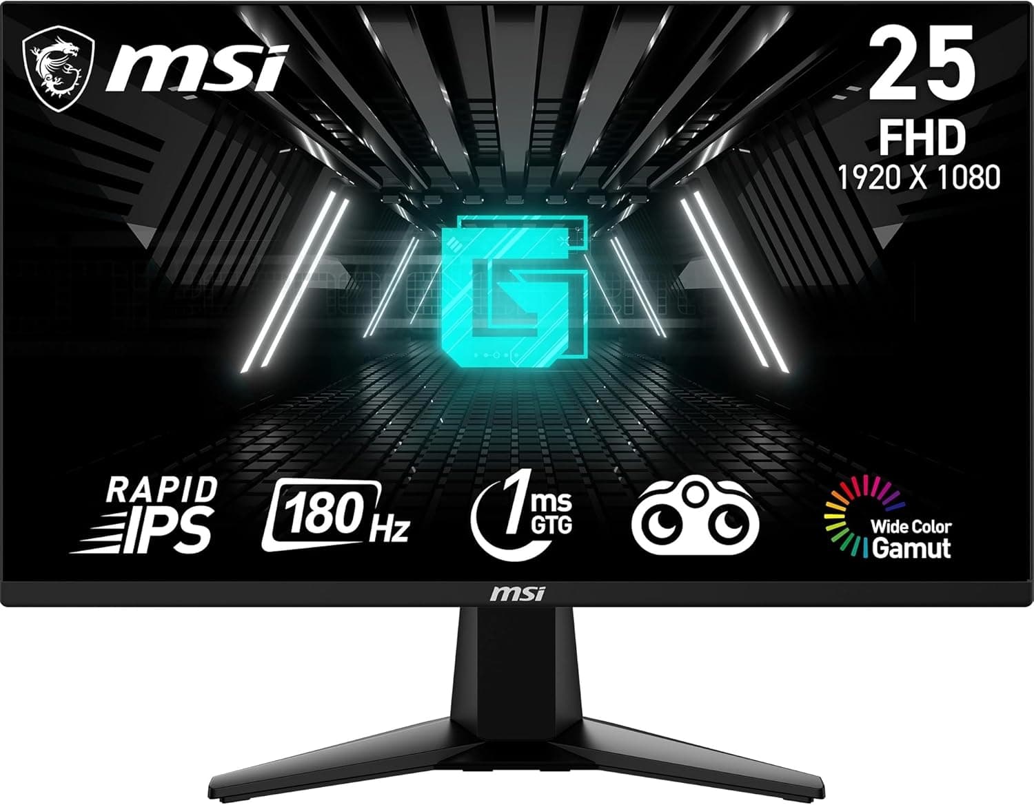 MSI G255F 24.5" FHD Gammeur - 180 Hz/1 ms (GtG), 99% sRGB Color Game, 43% Off