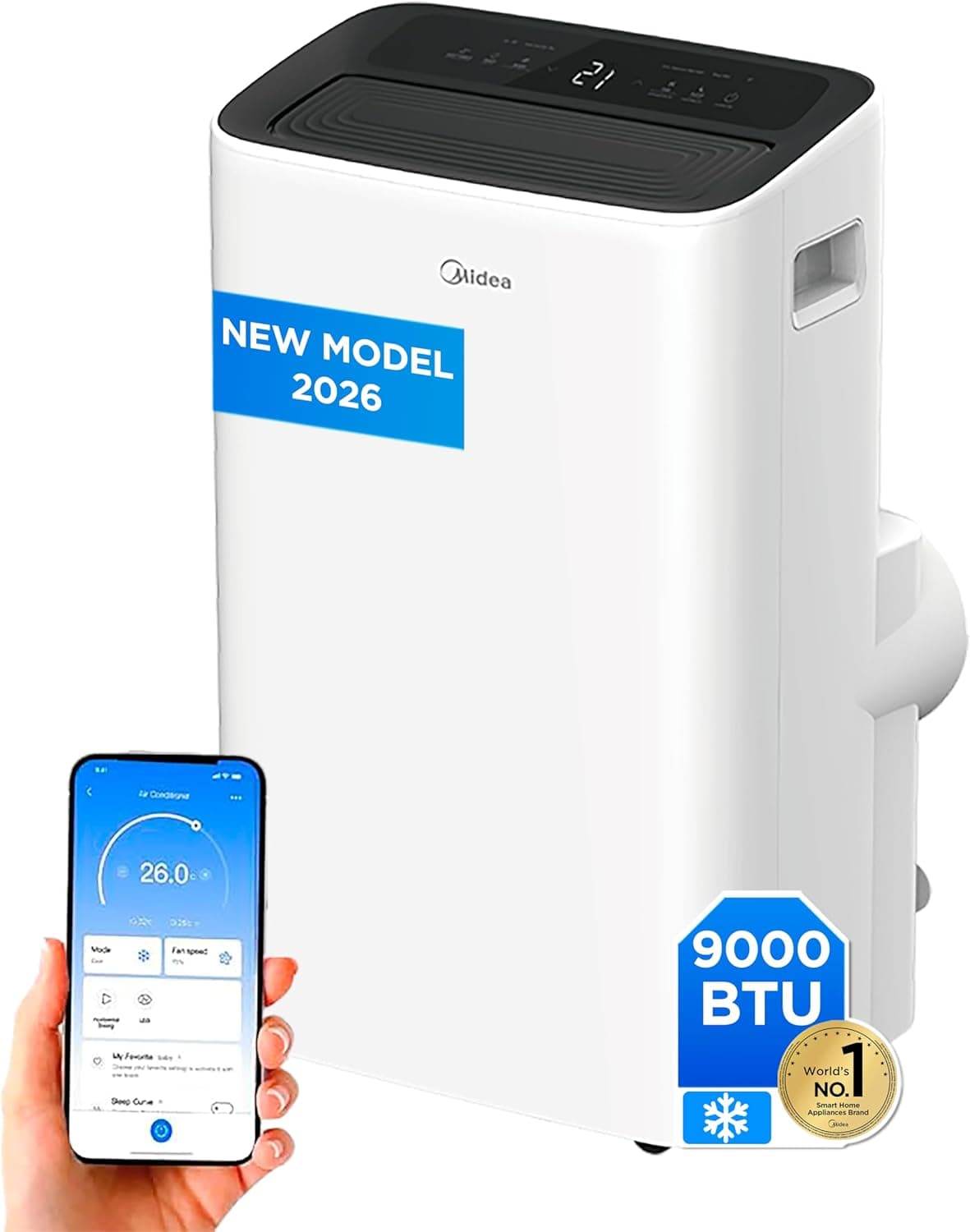 MIDEA Penguin 4 en 1 Acondicionado Portátil - 2250 Refrigeradores/9000 BTU con Control de App