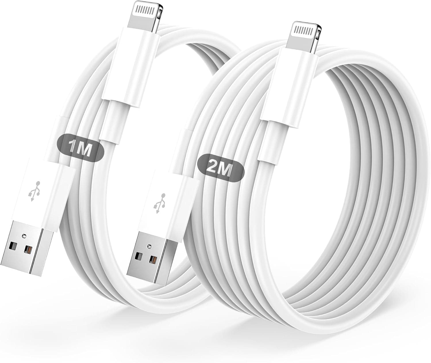 15% Rabatt - 2 Paket 1 M + 2 M Kabel USB-Lightning für iPhone 14/13