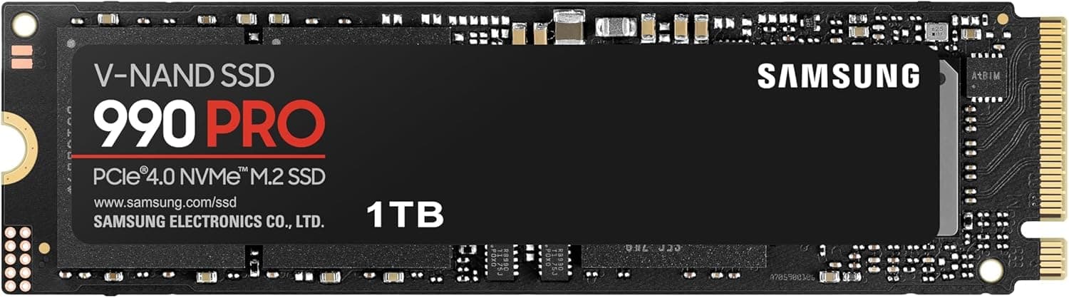 Meilleure offre Samsung 990 Pro NVMe M.2 PCIe 4.0 SSD 1TB - Vitesse de lecture jusqu'à 7450MB/s - Gestion intelligente du chauffage