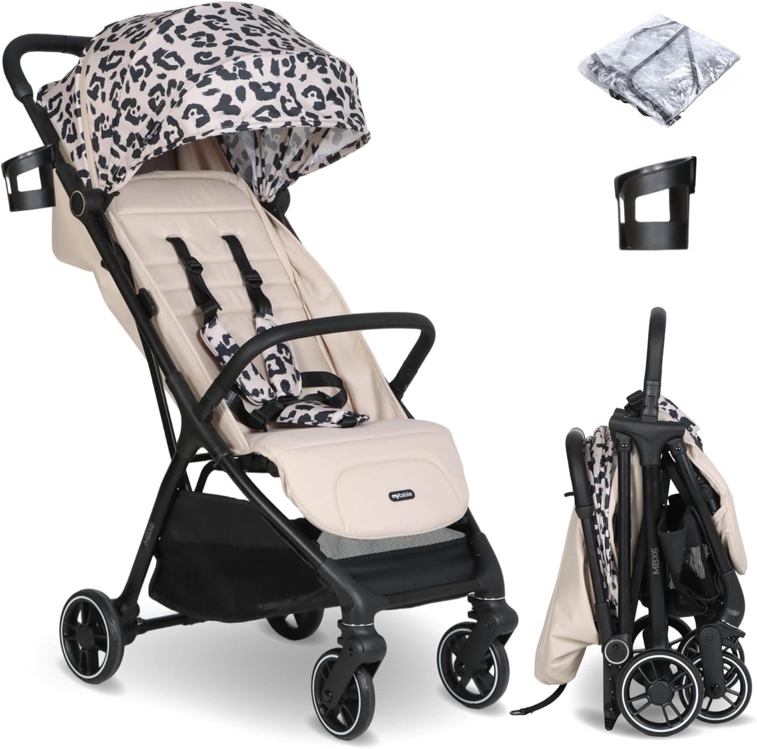 My Babiie MBX6 Autofold Stroller - Birth to 4 Years, 22kg, Foldable & Compact, Lightweight