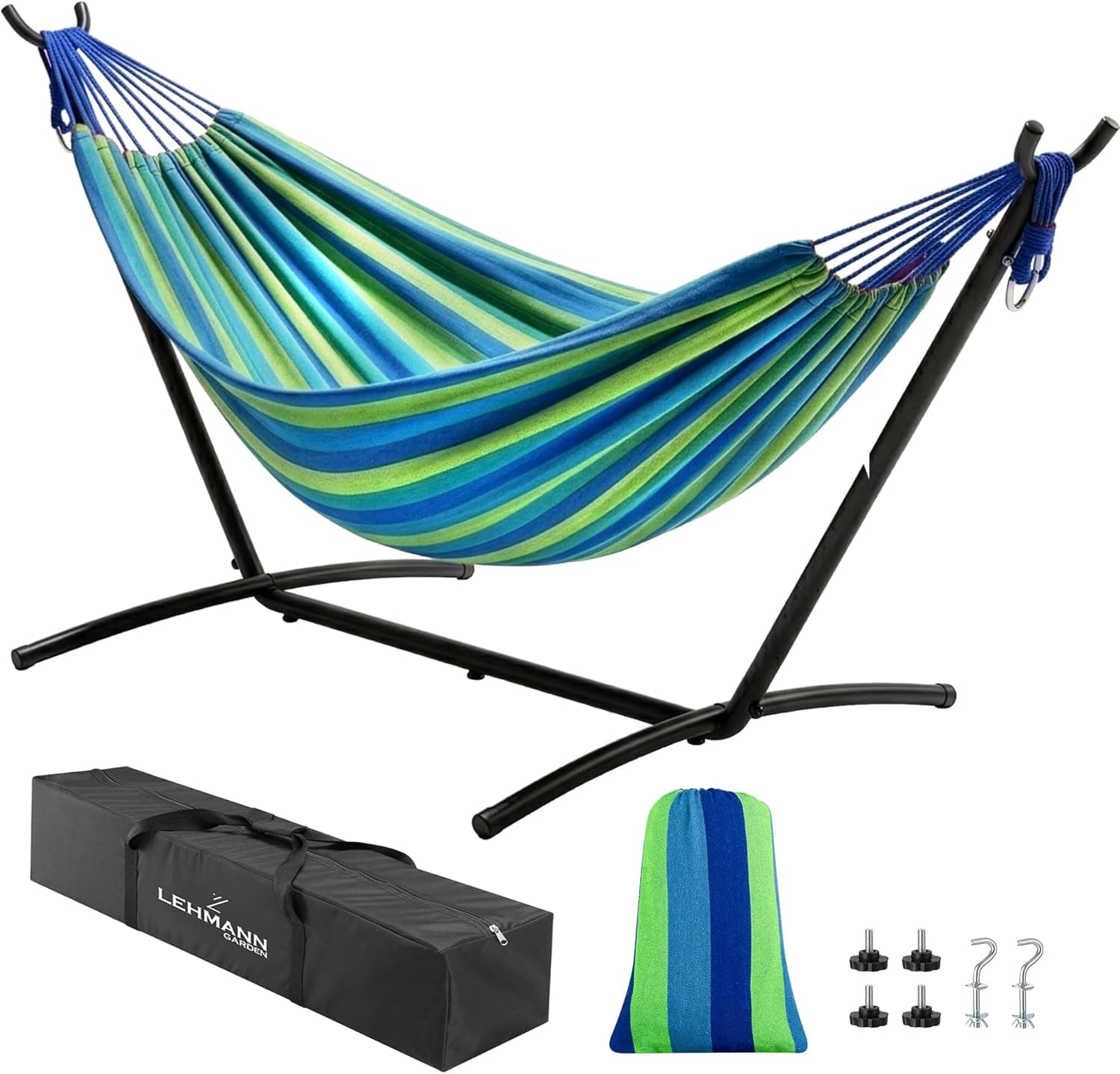 LEHMANN Hamak ze stelażem, podwójny, 200kg, 6 stopni, torba - Best Price