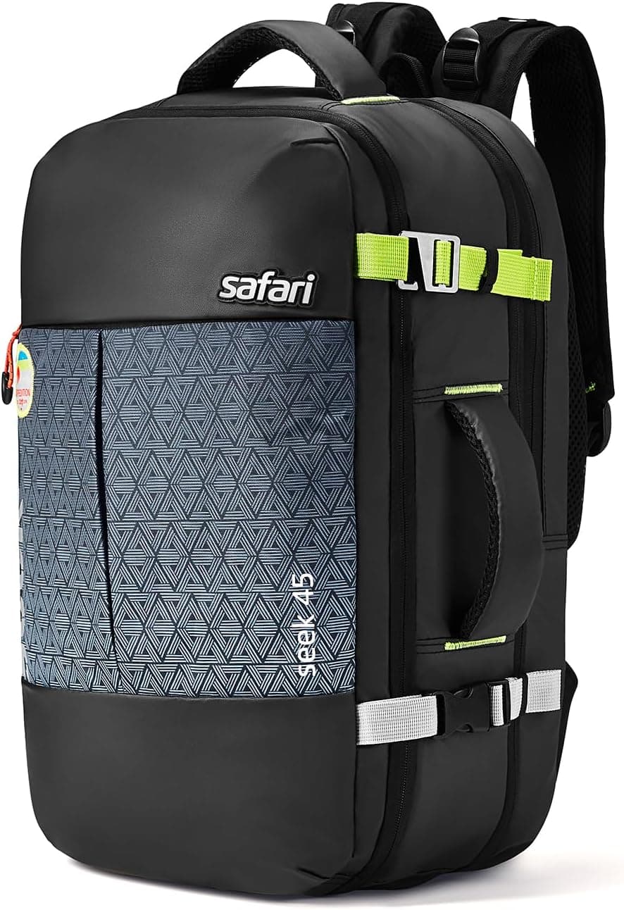 Safari 45L Expandable Overnighter Casual Hiking Travel Backpack Large size Laptop Bag for Man and Women with suitcase compart