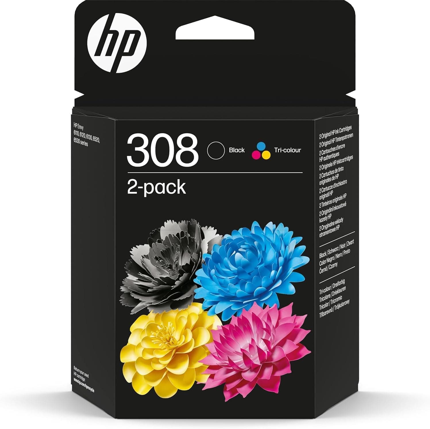 HP 308 Pack 2 Trousseaux d’Encre Noir/Trois Couleurs -10% Off