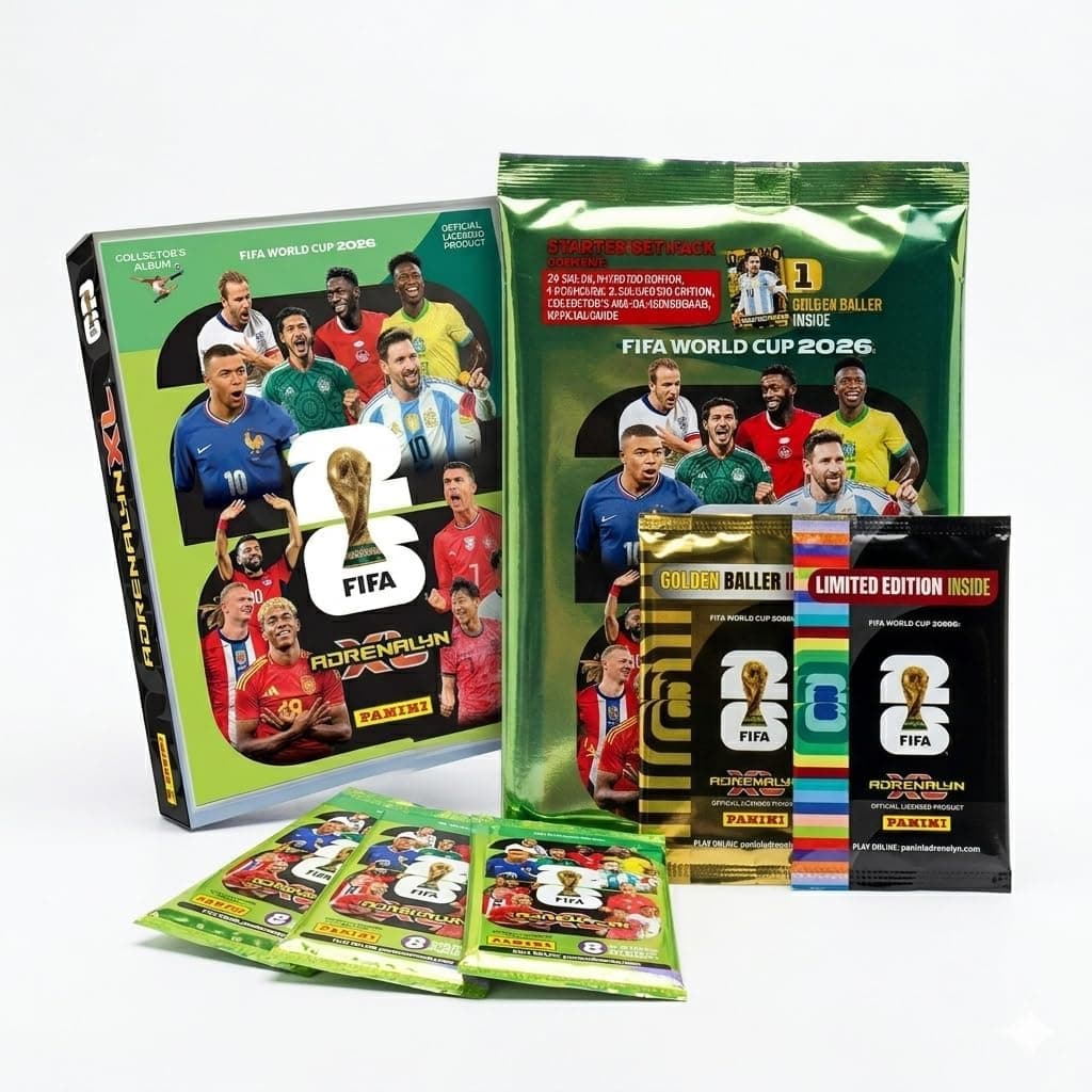 Adrenalyn FIFA World Cup Starter Kit, Includes 24 Cards, 3 of which are Limited Edition, 1 Coin Card, 2 Limited XXL Cards, Contains: 24 Standard Cards + 3 Limited Edition Cards + 1 Coin Card + 2 Limited XXL Cards