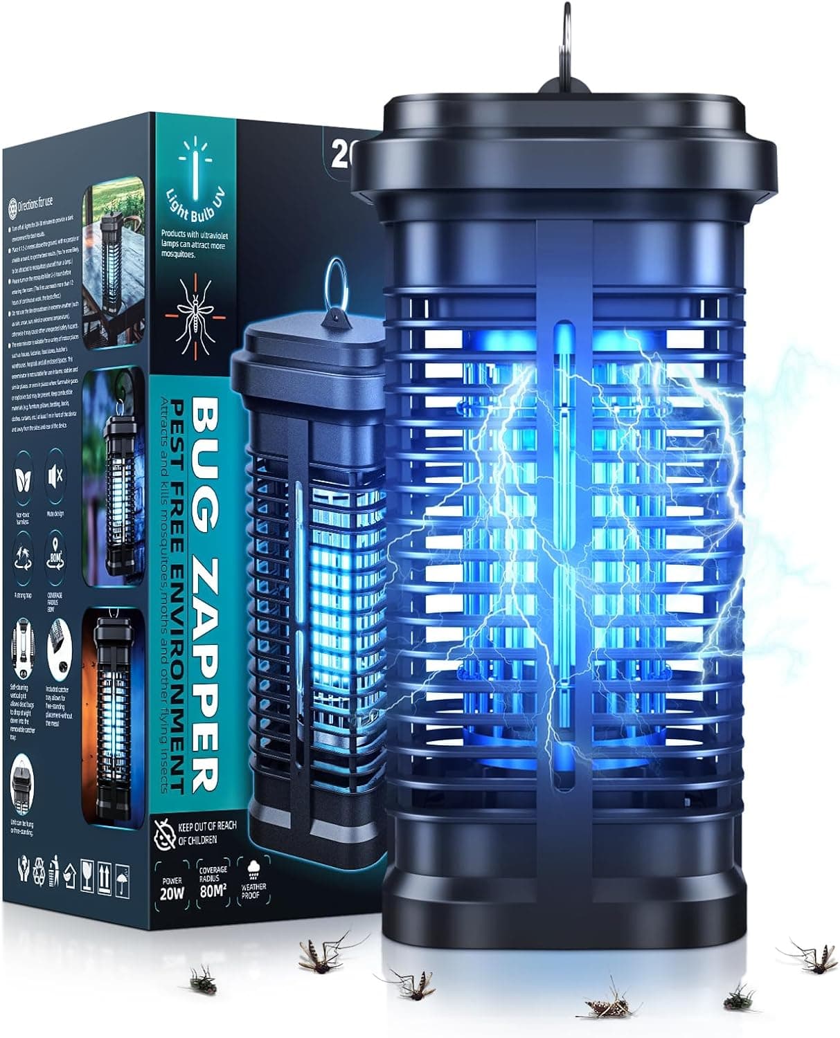 Lampada Antizanzare Elettrica 20W UV Aggiornata, Save 40%