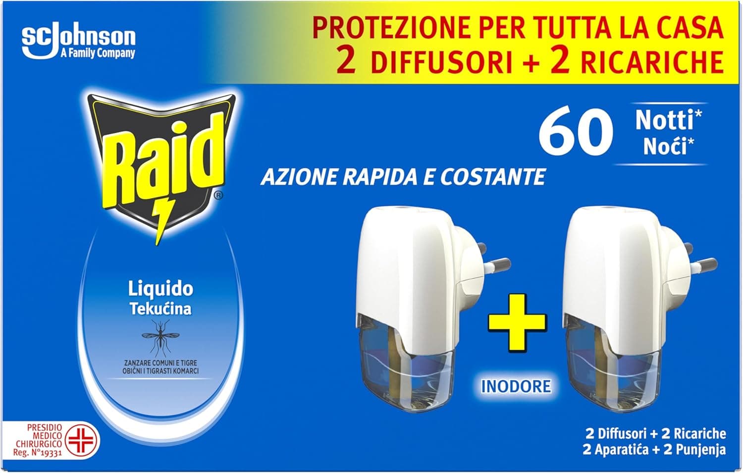 Best Deal - Raid Diffusori e Rifornimenti Anti-Malodoranti comuni e Tigre, Odore Nero, Pubblicità