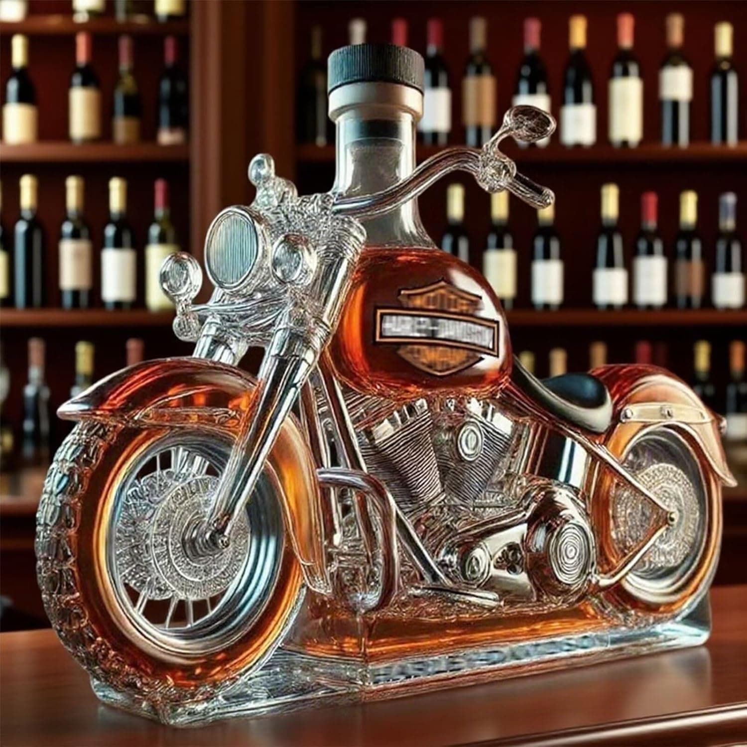 Szklana karafka do whisky, 300 ml, motocyklowa, najlepsza oferta