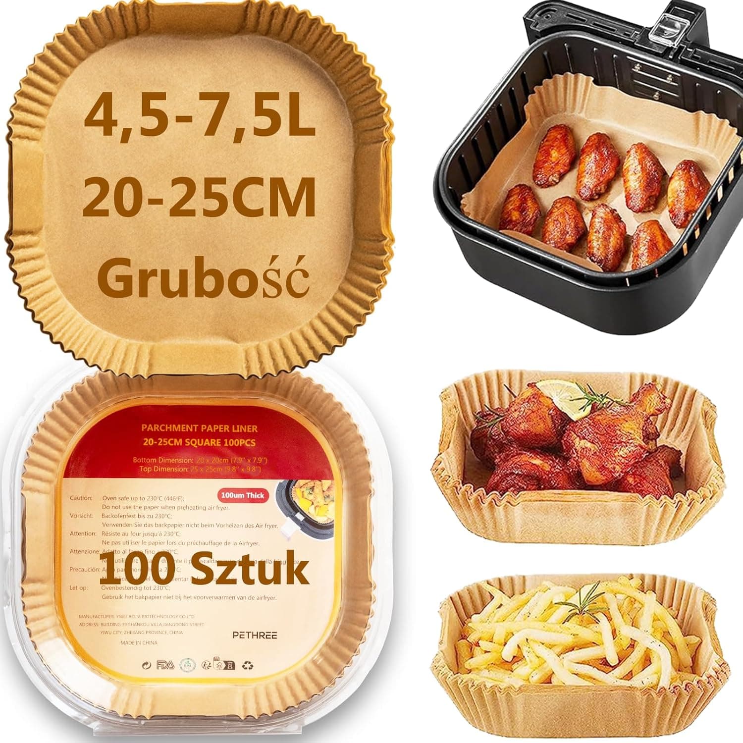 Papier do Pieczenia Frytkownica Beztłuszczowa Airfryer 4,5-7,5L Best Deal