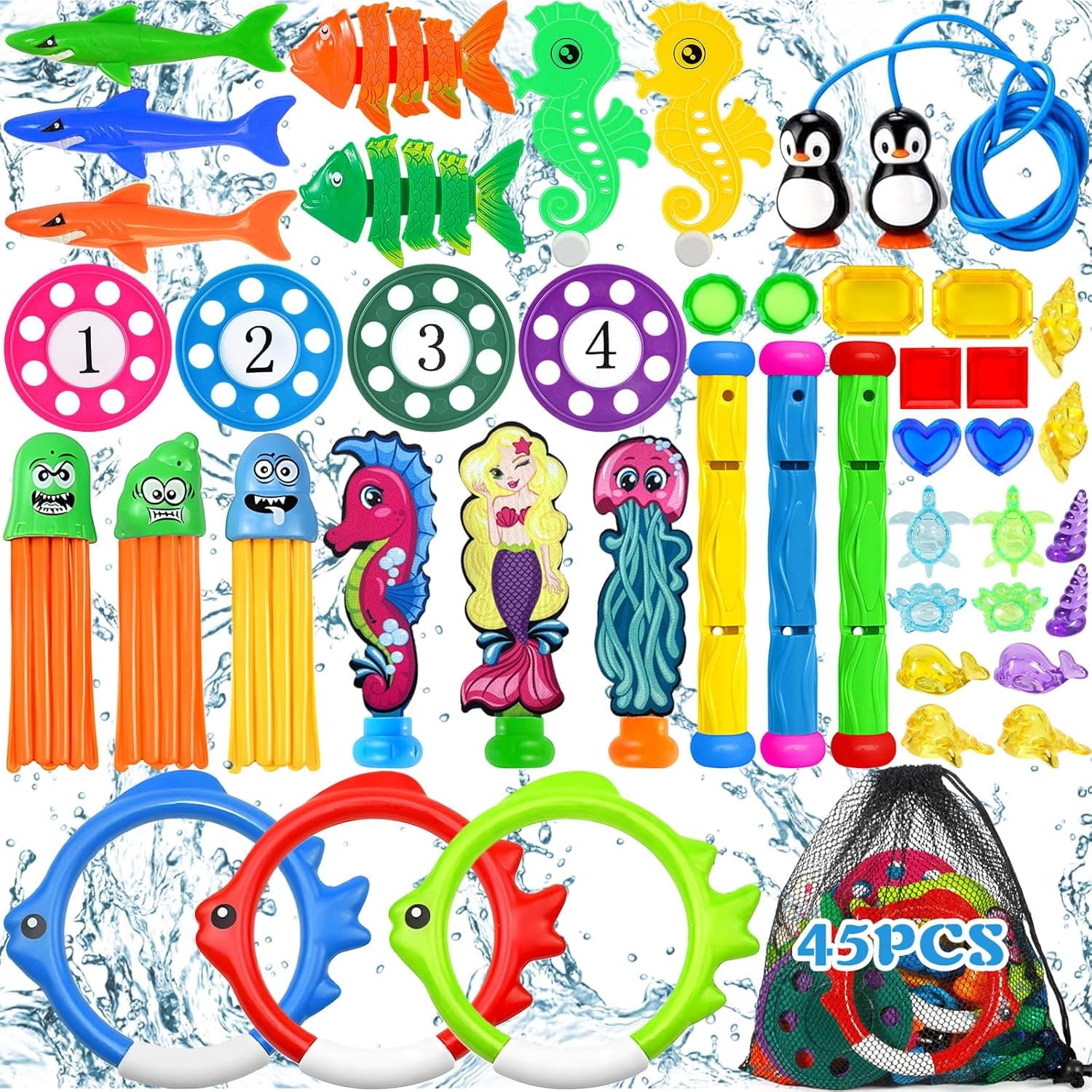 ZLPBAO 45PC Juguete de Buceo para Ni os, Juguetes de Buceo en Piscina
