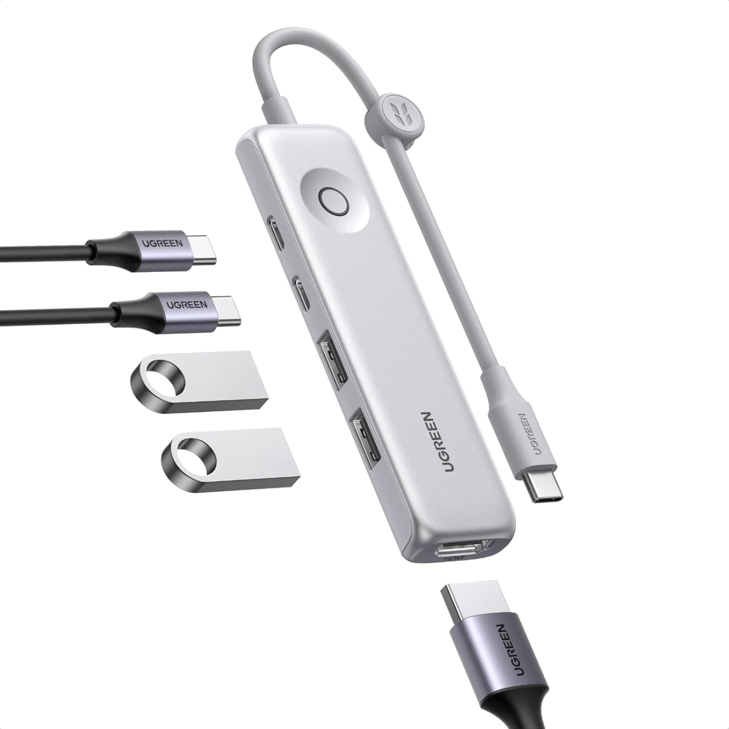 UGREN Revodok USB C Hub 5-in-1 Slim Adapter, 100W PD Charging