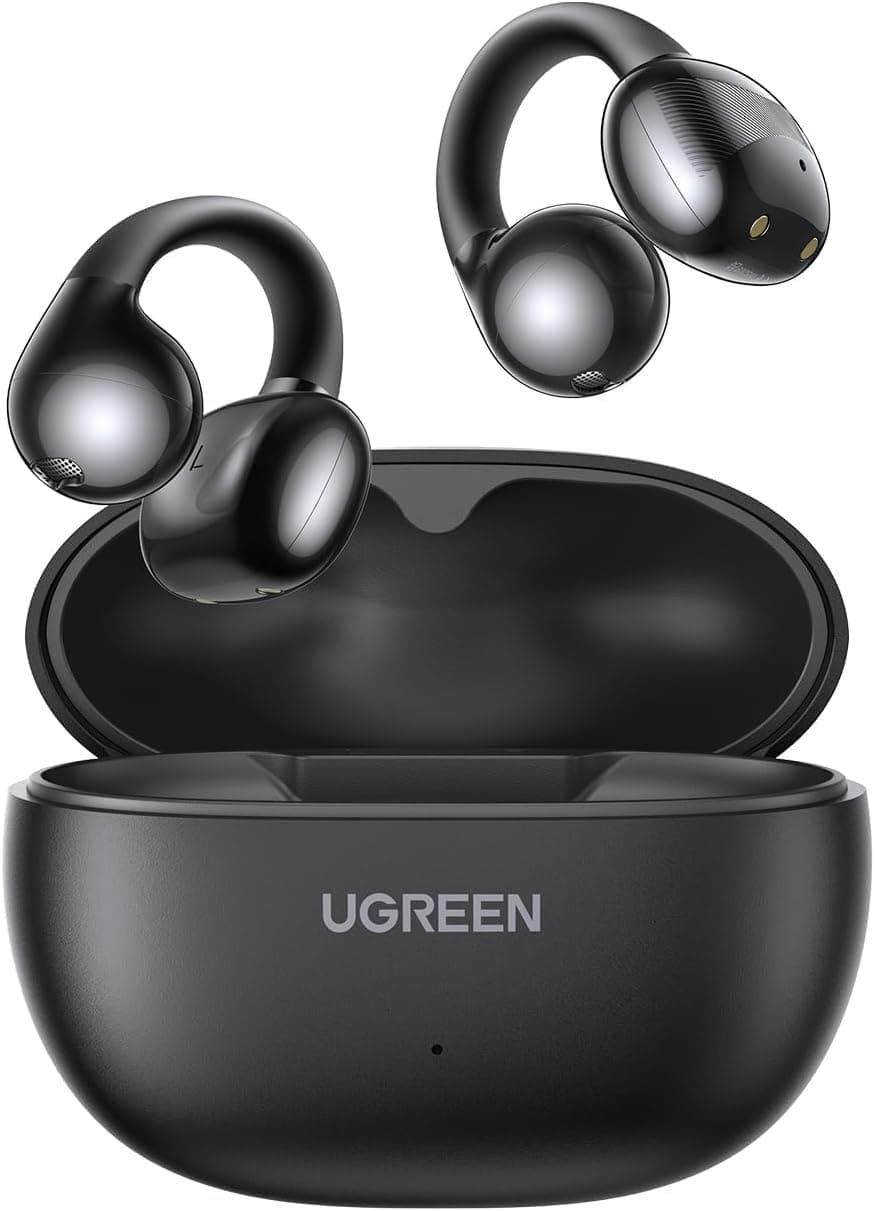 UGREEN Open Ear Headphones Wireless Earbuds Bluetooth 5.4, 30H Playtime, ENC Noise Cancelling Earphone, Hi-Fi Stereo Deep Bass, Black/White Pack of 2