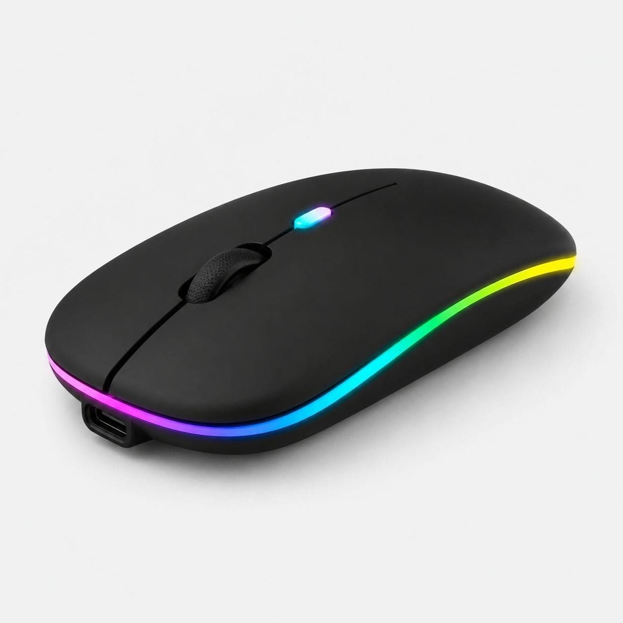 Mouse sem Fio Recarreg vel, Slim, com Ilumina RGB, Cliques Silenciosos e Bateria de Longa Dura 20h
