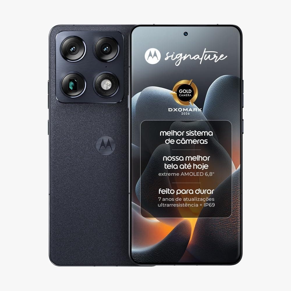 Smartphone Motorola Signature 5G - 512GB 24GB (12GB RAM + 12GB RAM Boost), 3 câmaras 50MP Sony Lytia e Zoom 100x, Melhor Deal