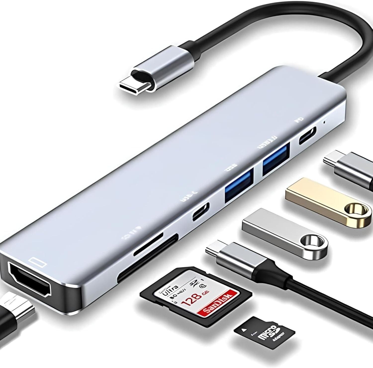 Adaptador Hub USB-C 7 em 1 com Saída HDMI 4K a 60Hz - Melhor Deal