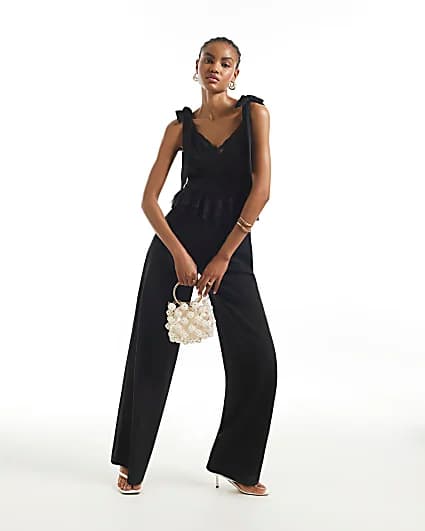 Black Lace Corset Jumpsuit